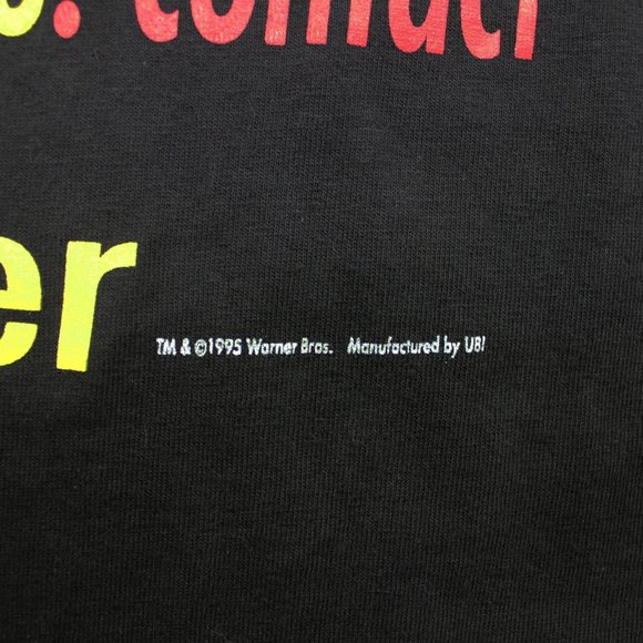 Vintage 1995 Looney Tunes Sylvester Tweety Black Short Sleeve T Shirt Top sz XL - Picture 2 of 4